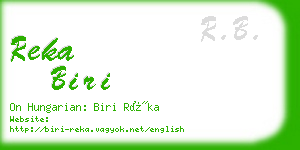 reka biri business card